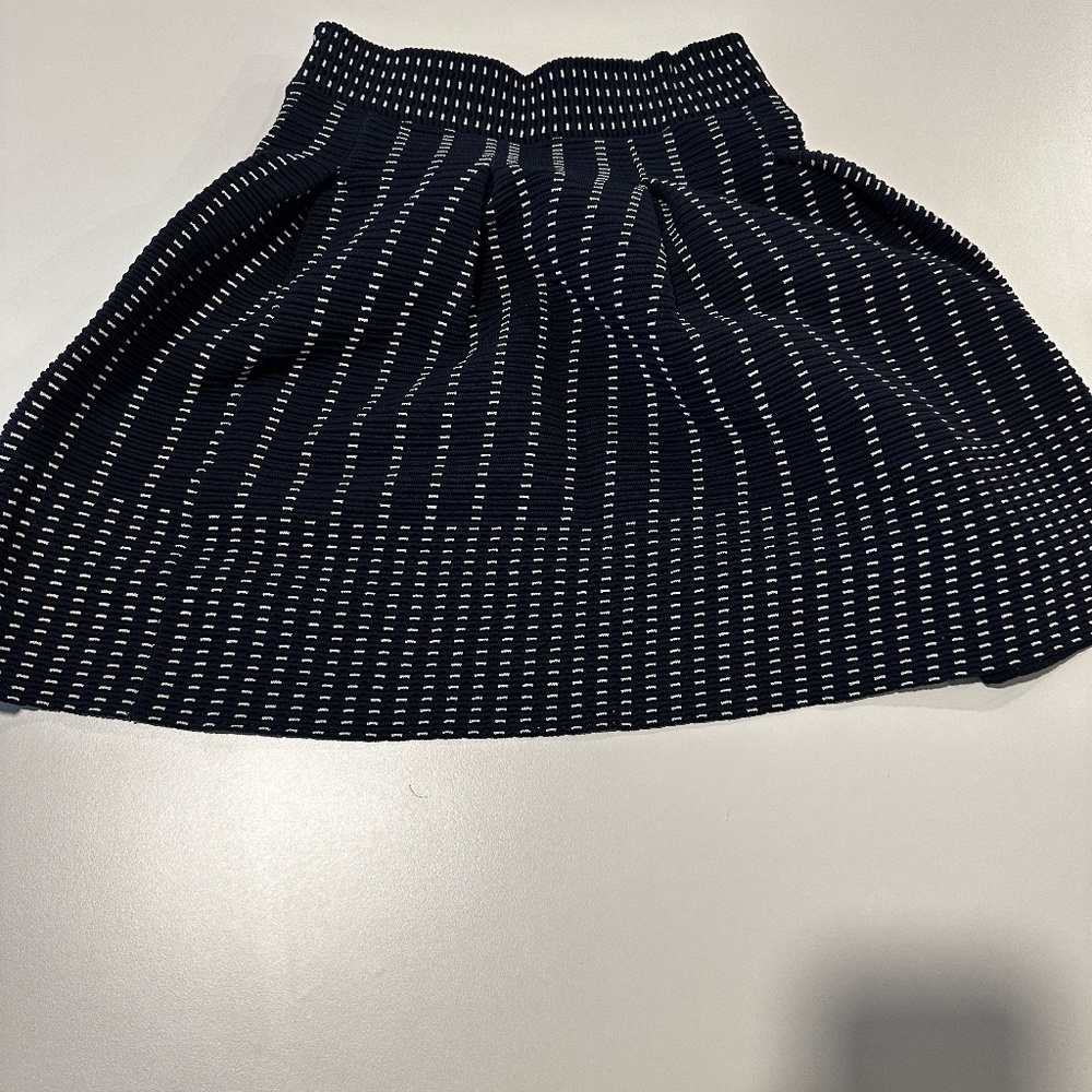 Maje Josette Jacquard Blue Skirt Mini Stretch Size 1 - Picture 2 of 4